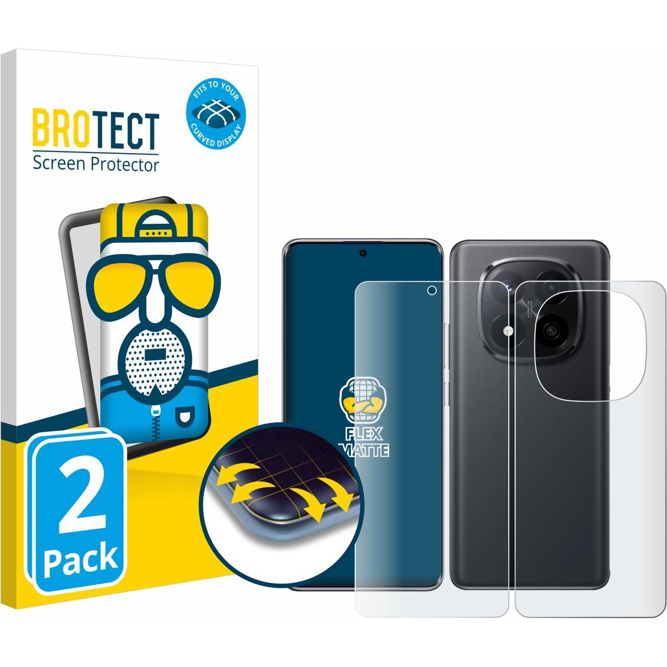 BROTECT Fullscreen Schutzfolie Displayschutz Folie Matt Entspiegelungsfolie (2 Stück, Xiaomi Redmi Note 14 Pro), Smartph...