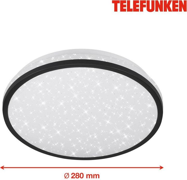 Produktbild Telefunken Sensor-LED Deckenleuchte,Sternendekor,schwarz,IP44 (1500 lm)