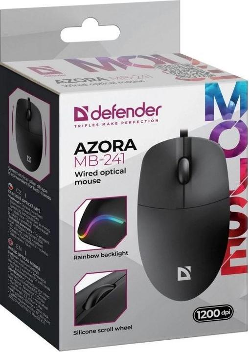 Image du produit Defender VERKABELTE MAUS AZORA MB-24 1200 DPI SCHWARZ (Filaire)