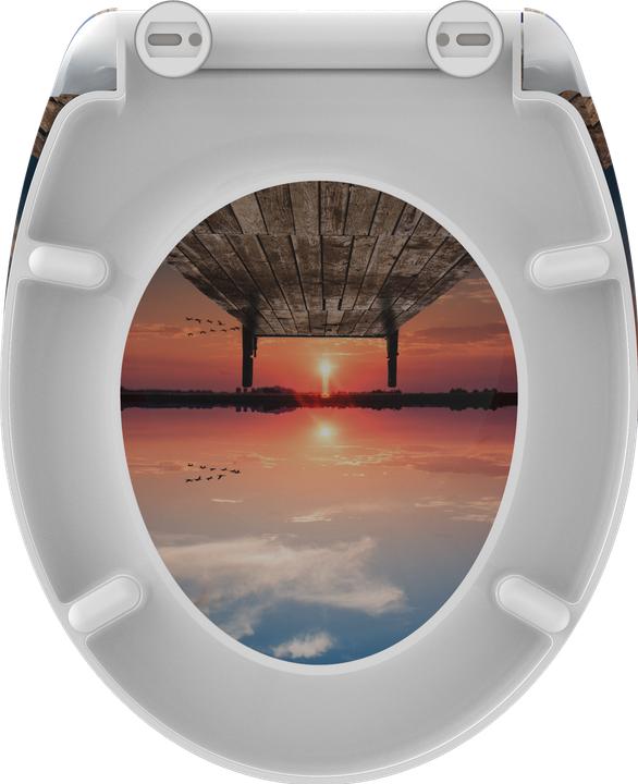 Actual product image Schütte WC seat Duroplast WC seat SUNSET SKY Soft-close mechanism Quick-release fastener 82378 Sunset
