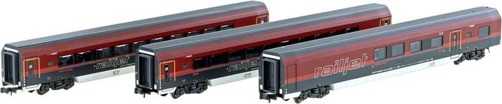 Immagine prodotto Hobbytrain H25225 N Set di 3 carrozze passeggeri ÖBB Railjet Set di 3 carrozze (Traccia VI)