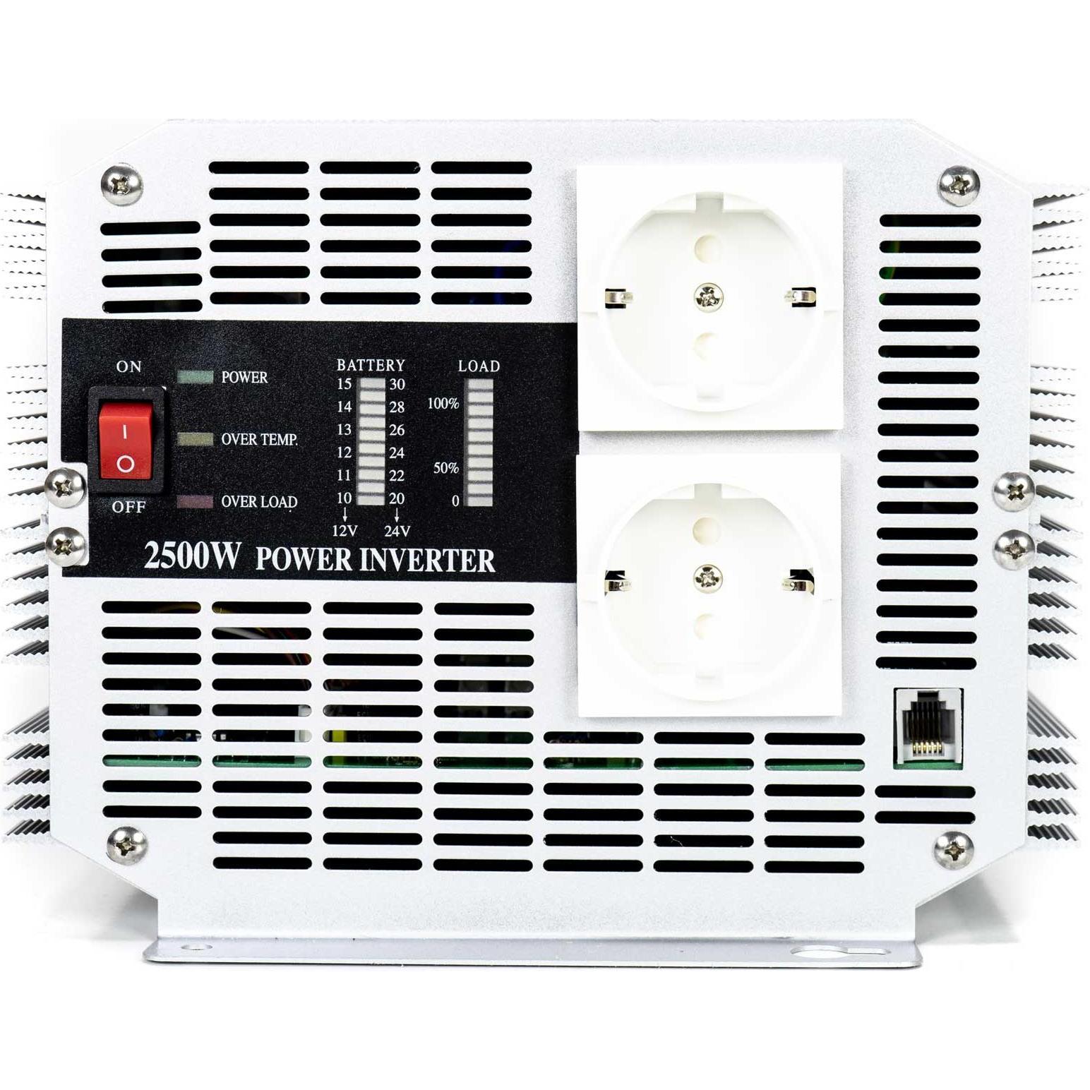 Thumbnail - President, Spannungswandler, Spannungswechselrichter 2500W 12V-230V, modifizierte Sinuswelle, USB-Anschluss, Fernbedien