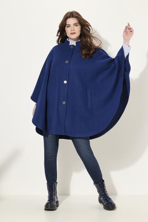 Actual product image Ulla Popken Cape-Style Button Close Poncho (50, 52, 54, 56)