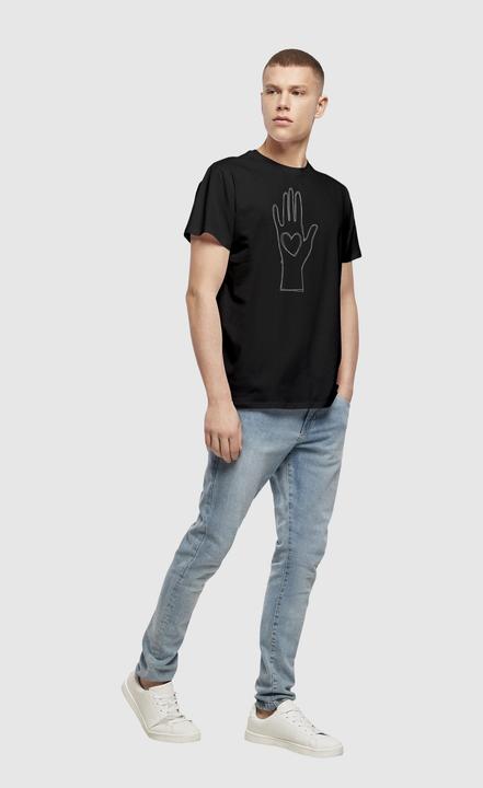 Produktbild Merchcode Peace - Scribble Hand Heart Black Basic T-Shirt - 112451 (L)