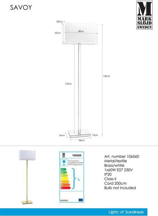 Energie-Label Markslöjd Savoy (E27)