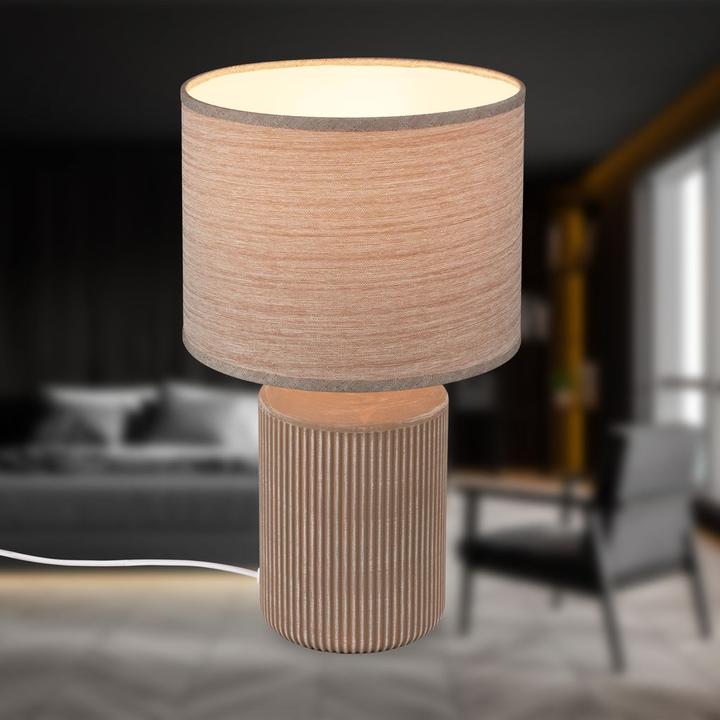 Actual product image Briloner INO ceramic table lamp, brown, excl. 1x E27 max. 10W (E27)
