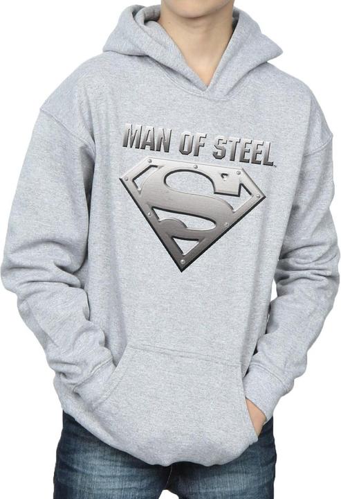 Actual product image Boys Superman Man Of Steel Shield Hoodie (140, 146)