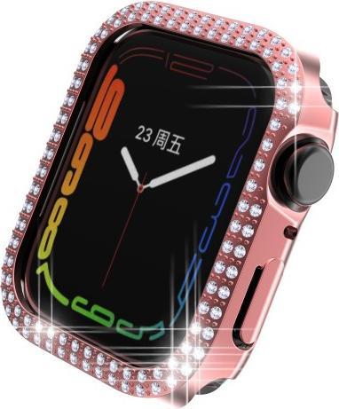 Immagine prodotto Cover-Discount Apple Watch 45mm - Custodia protettiva con strass glitterati rosa