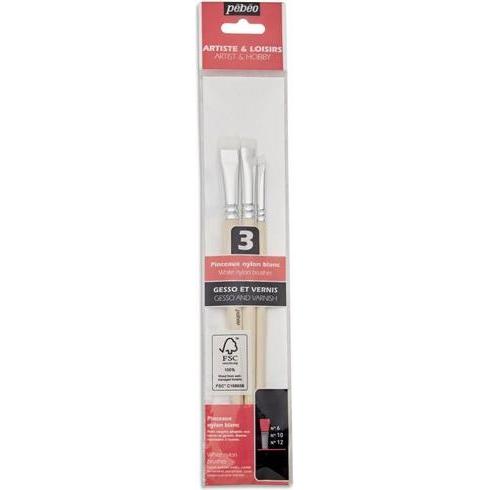 Pebeo, Pinsel, 3 Nylon-B-Klebepinsel