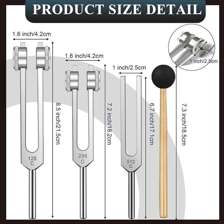 Image du produit Ocnvlia 3-teiliges Stimmgabel-Set (128 Hz, 256 Hz, 512 Hz)