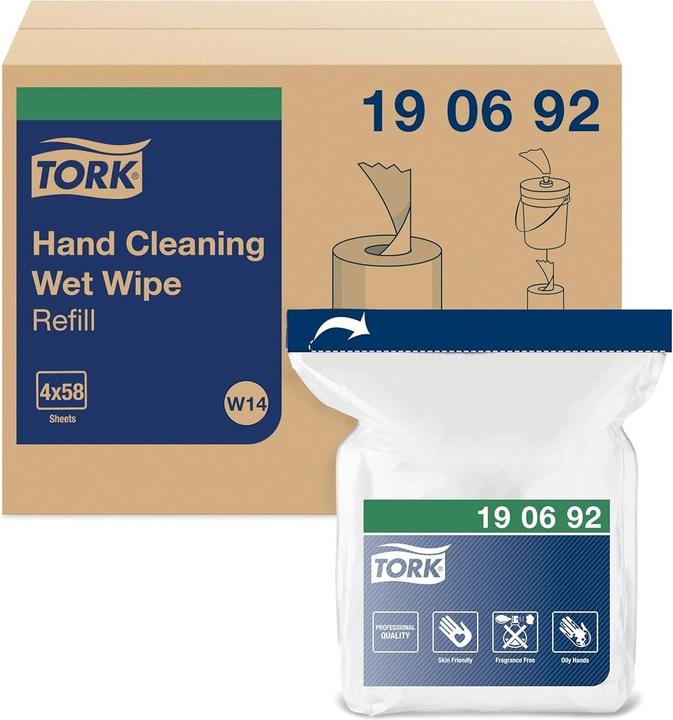 Actual product image Tork Hand cleaning wipes Moist refill, 1 ply (4x)