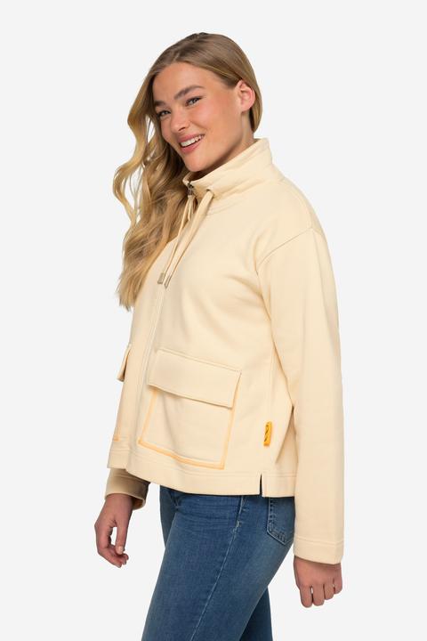 Produktbild Laurasøn Sweatjacke, Stehkragen, Rücken-Print, Zipper, OEKO-TEX (L)
