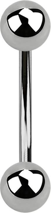 Actual product image Star Piercing Micro banana silver internal thread with two silver balls (Titanium, without brass)