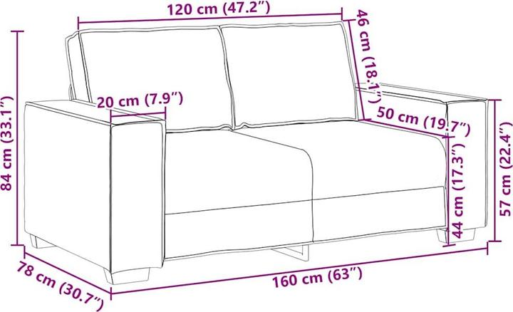 Produktbild vidaXL 2-Sitzer-Sofa (2-Sitzer)
