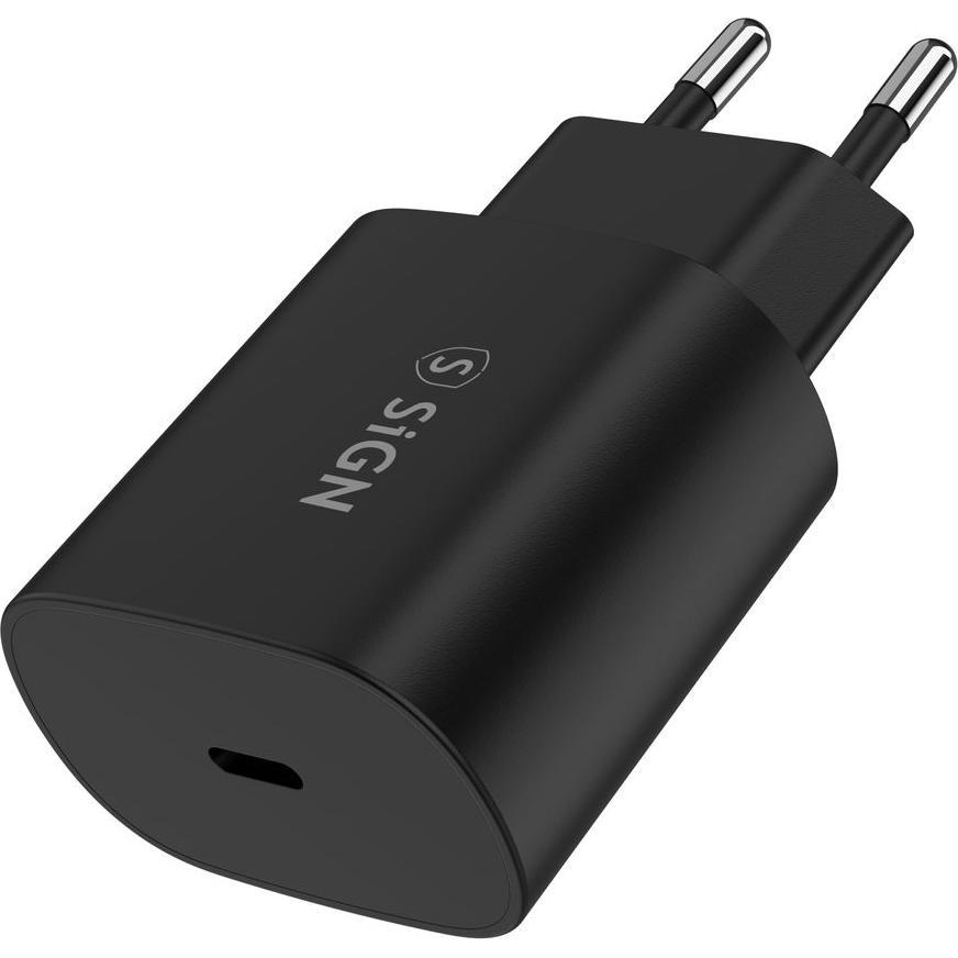 SIGN USB-C Wall Charger 25W 3A - Black (25 W), Caricatore USB, Nero