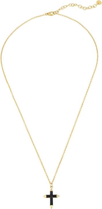 Immagine prodotto Glanzstücke München Croce da donna in argento sterling e oro giallo 40,0 cm di catena base + 5,0 cm di estensione - (000 placcato oro giallo 14 carati, Argento 925, 40 - 45 cm)