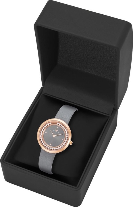 Immagine prodotto Orologio da donna al quarzo con perle in vera pelle grigio - 32216 (Orologio da polso analogico, 32 mm)