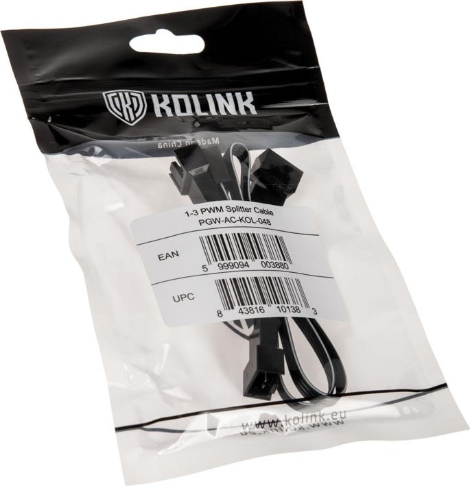 Actual product image Kolink 1-3 PWM fan splitter cable