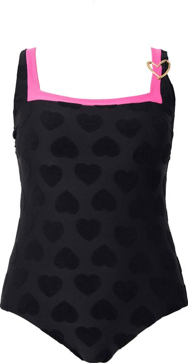 Produktbild Ulla Popken Badeanzug, Herzen, Carree- Ausschnitt, Softcups, recycelt (54)