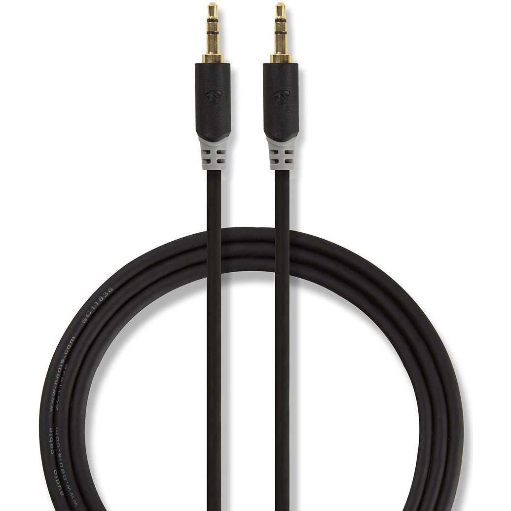 Thumbnail - Nedis CABW22000AT10 Stereo Audiokabel 3,5-mm-Stecker - 3,5-mm-Stecker 1,0 m Anthrazit (1 m, 3.5mm Klinke (AUX)), Audio K...