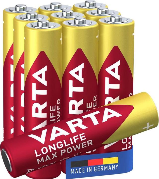 Productafbeelding Varta Longlife Max Power AAA Pack 10 (8+2) (10 Pcs., AAA / LR03 / Micro / R03 / AM4 / MN2400 / KR03, 1270 mAh)