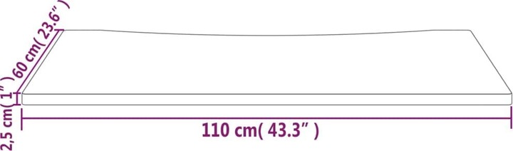 Immagine prodotto VidaXL Schreibtischplatte 110x60x2,5 cm Massivholz Kiefer (110 x 60 x 2,5 cm)