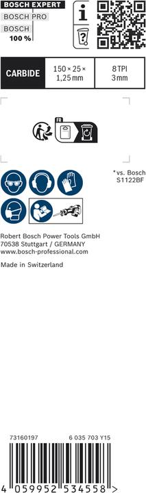 Produktbild Bosch Professional Zubehör EXPERT ‘Thick Tough Metal’ S 955 CHC Säbelsägeblatt, 1 Stück