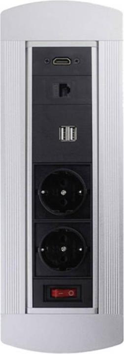 Produktbild Bachmann gg107109 Einbau Tischsteckdosenleiste ALUMS1 (2 x)