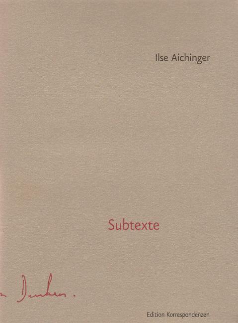 Produktbild Subtexte (Deutsch, Ilse Aichinger, 2006)