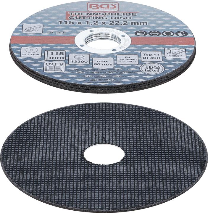 Actual product image BGS Cutting Discs for Stainless Steel Ø 115 x 1.0 x 22.2 mm 5 pcs.