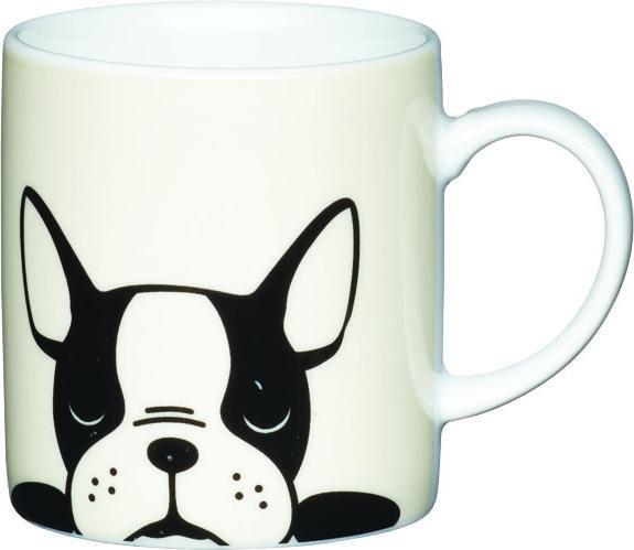 Actual product image Kitchen Craft KitchenCraft Porcelain Espresso Cup, French Bulldog Design, 80ml, Labelled (80 ml, 1 x)
