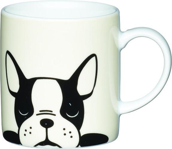Kitchen Craft KitchenCraft Porcelain Espresso Cup, French Bulldog Design, 80ml, Labelled (80 ml, 1 x)