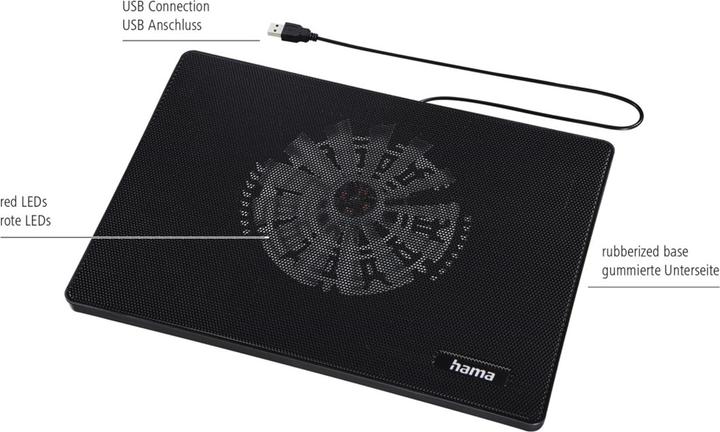 Image du produit Hama Slim", ultra-plat, silencieux, léger, jusqu'à 40 cm (15,6