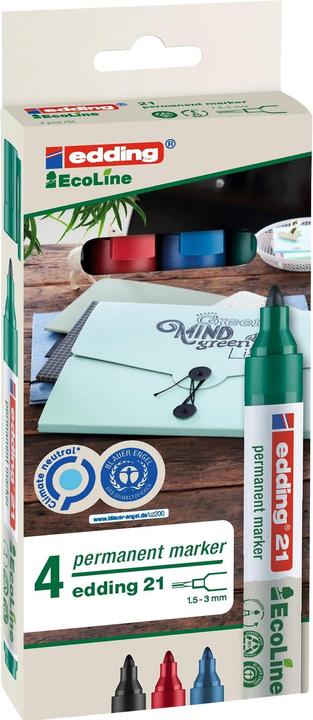 Actual product image Edding Permanent marker 21 (Multicoloured, 3 mm, 4 x)