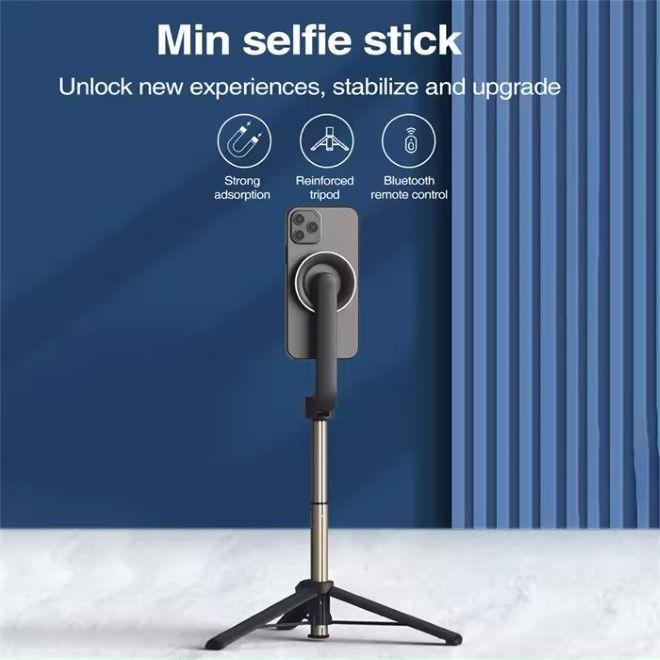 Produktbild MU Classic MagSafe Selfie Stick mit Bluetooth Kamera Fernauslöser & Tripod Stand Dreibeinstativ