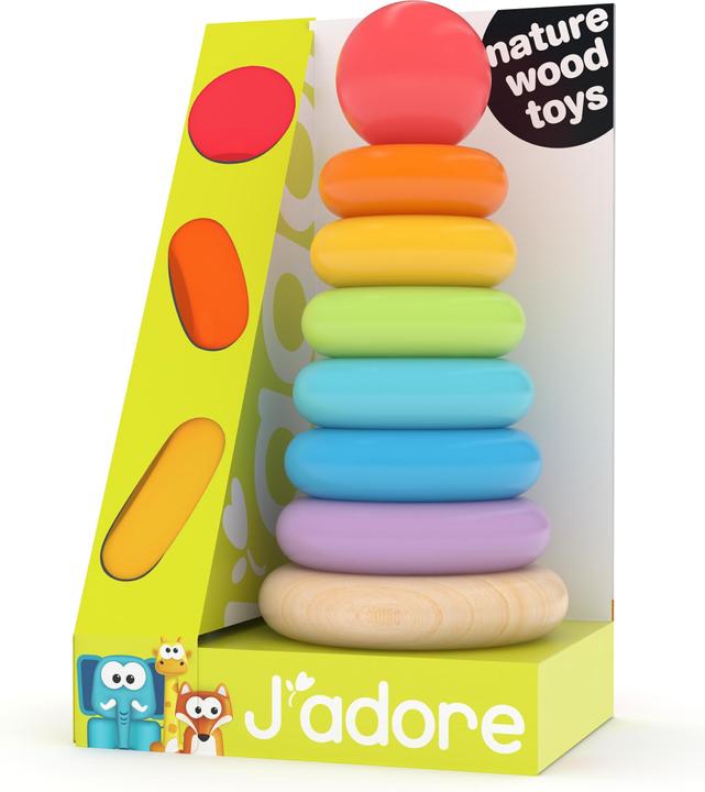 Actual product image J'adore Rainbow Wooden Ring Stacker