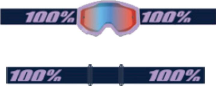 Image du produit 100% Goggle Strata 2 Purple - Red/Blue Mirror Lens (Noir, Bleu, Miroir Rouge)