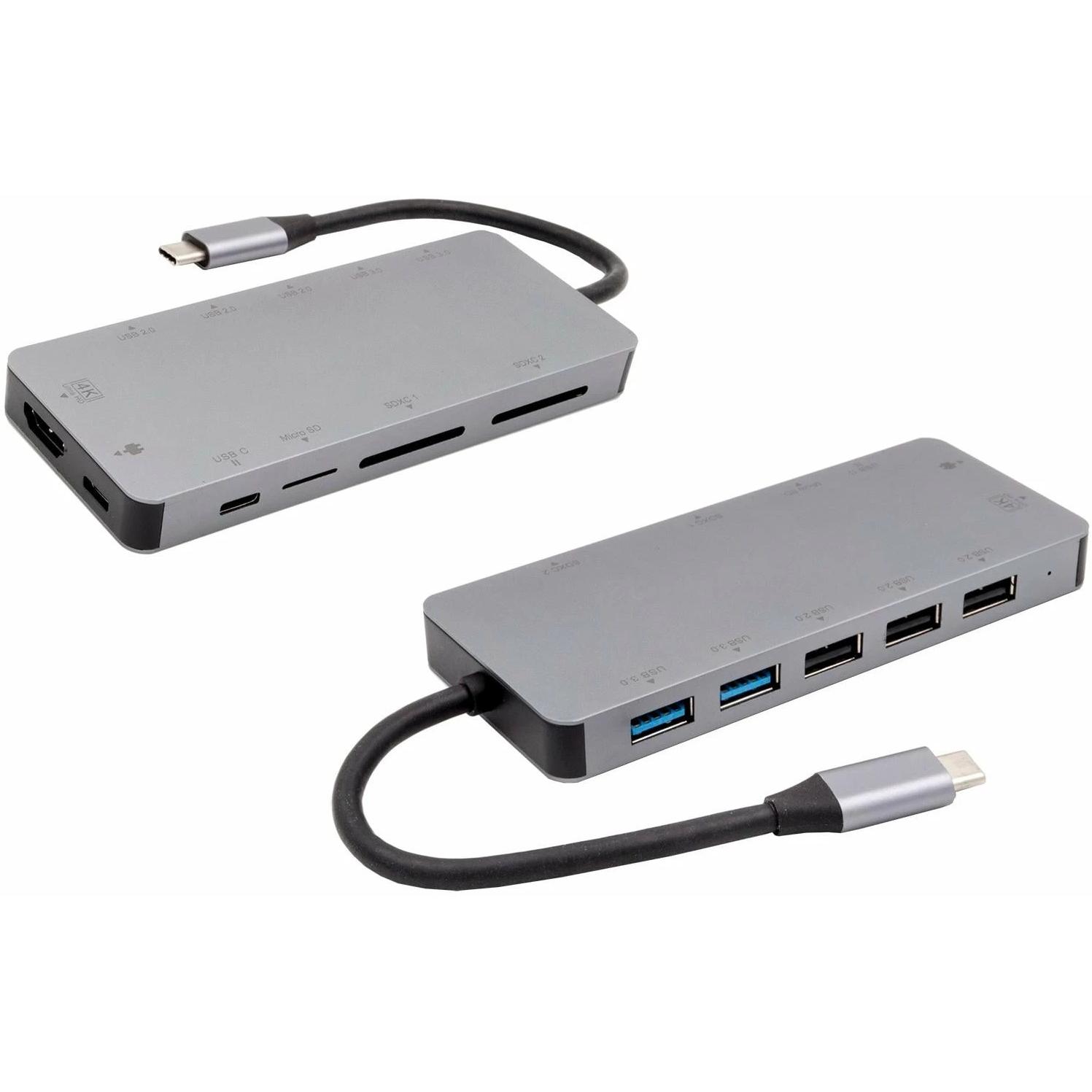 Exsys EX-1221HM (USB-C, 11 Ports), Dockingstation + USB Hub, Grau