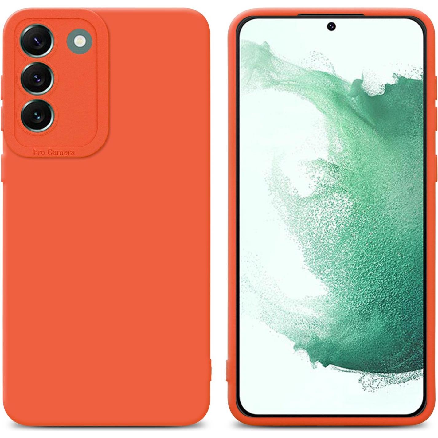 Cadorabo Hülle für Samsung Galaxy S22 PLUS im TPU Fluid LM162 Style (Samsung Galaxy S22+), Smartphone Hülle, Orange