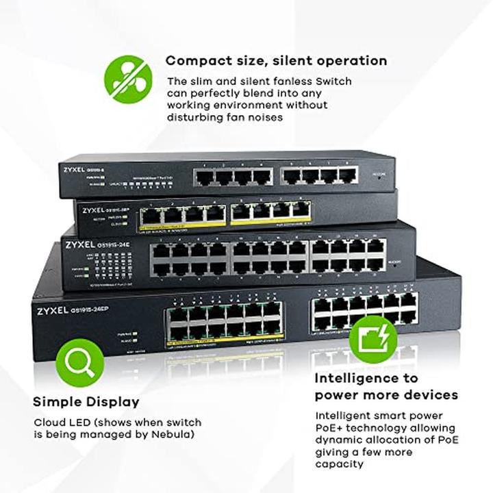 Productafbeelding Zyxel 24-poorts GbE+ 802.3at Slimme Schakelaar NebulaFlex. (24 ports)