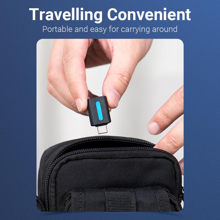 Actual product image Vention USB-C Male to USB 3.0 Female OTG Adapter Black PVC Type (USB-A)