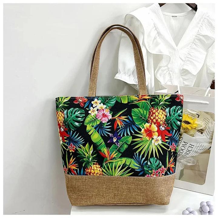 Image du produit Only-Bags.Store Handtasche Tote Casual Blume Drucken Leinwand Graffiti