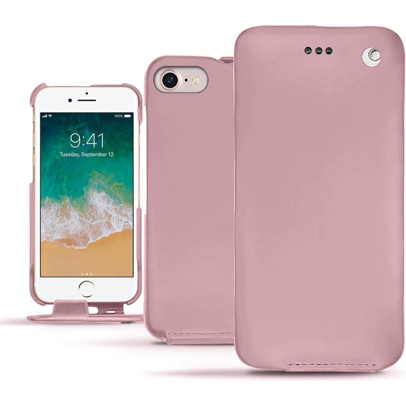 Noreve Lederschutzhülle vertikal (Apple iPhone 7), Smartphone Hülle, Rosa
