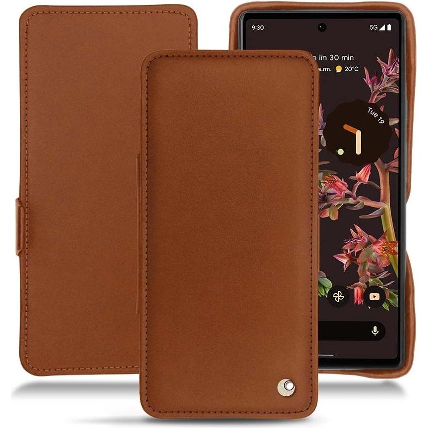 Noreve Lederschutzhülle horizontal (Google Pixel 6), Smartphone Hülle, Braun