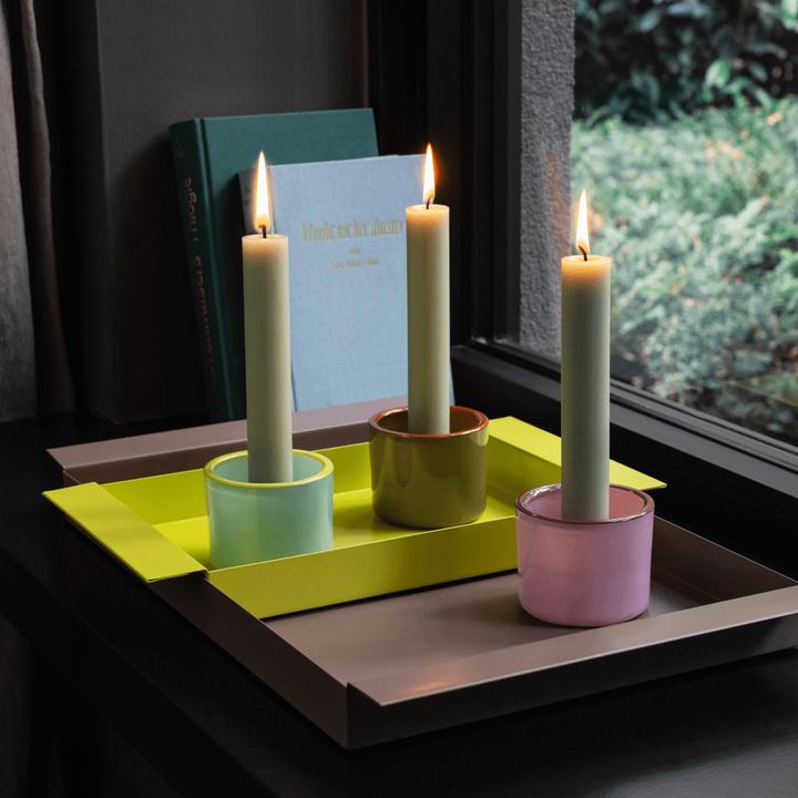 Immagine prodotto Remember Candeliere 3 pezzi, Verde/Rosa/Turchese