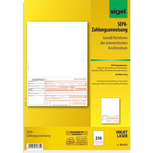 Produktbild Sigel Zahlungsanweisung ZV672 Papier Weiss (240x)