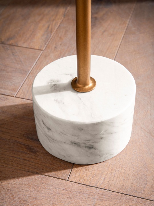 Actual product image FineBuy Beistelltisch Anstelltisch Echter Marmor Ø 30 cm Wohnzimmertisch Rund (30 x 30 x 56 cm)