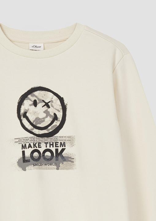 Produktbild s.Oliver Sweatshirt Sweatshirt aus Baumwollmix mit Smiley®-Print (170, 176)