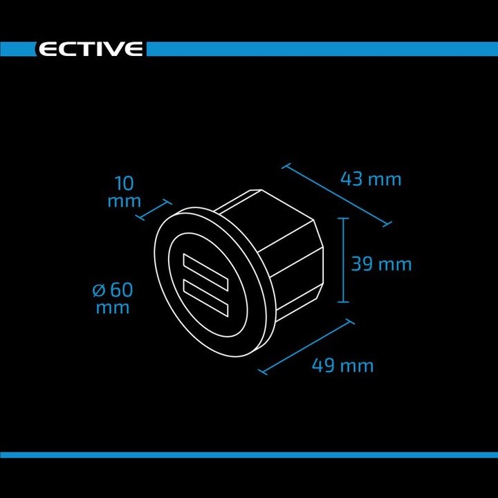 Produktbild Ective LED Batterieladestandsanzeige und Betriebsstundenanzeige 12 -72V