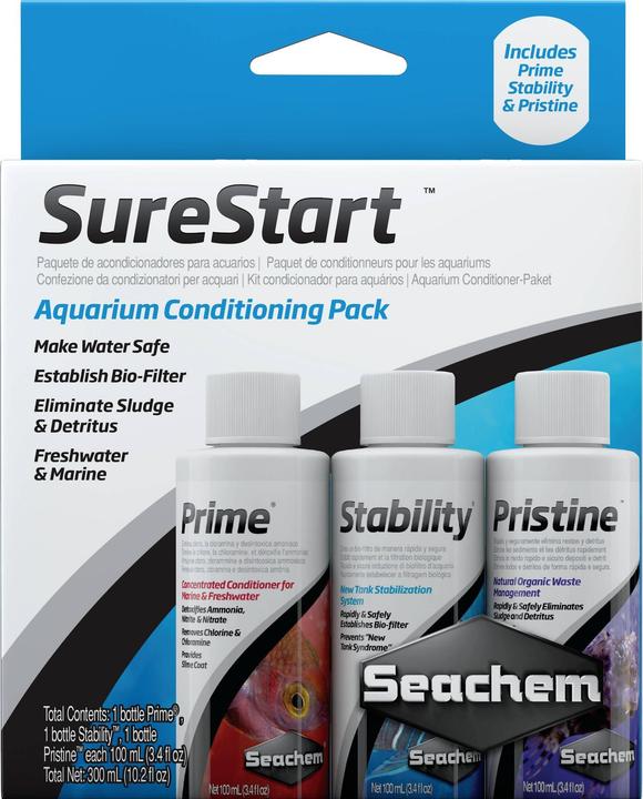 Seachem Sure Start (Prime, Stability, Pristine 100Ml) - (159.0022) (Waterbehandeling aquarium)